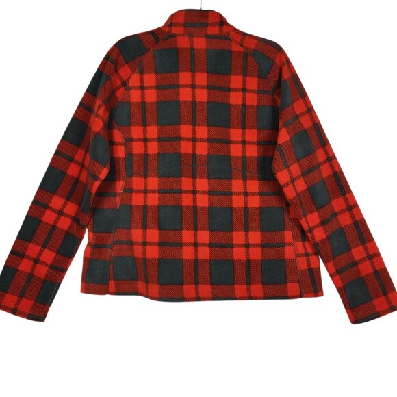 Merona Cabincore Full Zip Fleece Jacket Women's Plus 2X Red Gray Plaid NWT - Picture 2 of 9